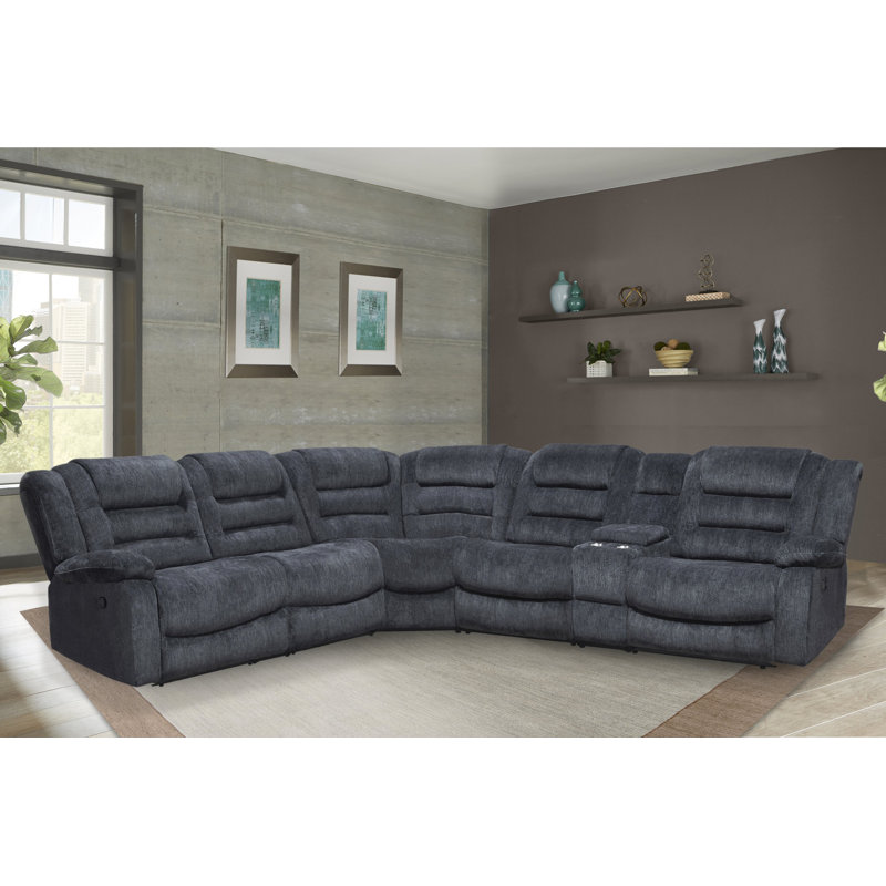 Blagota Upholstered Reclining L-Shaped Sectional Symmetrical