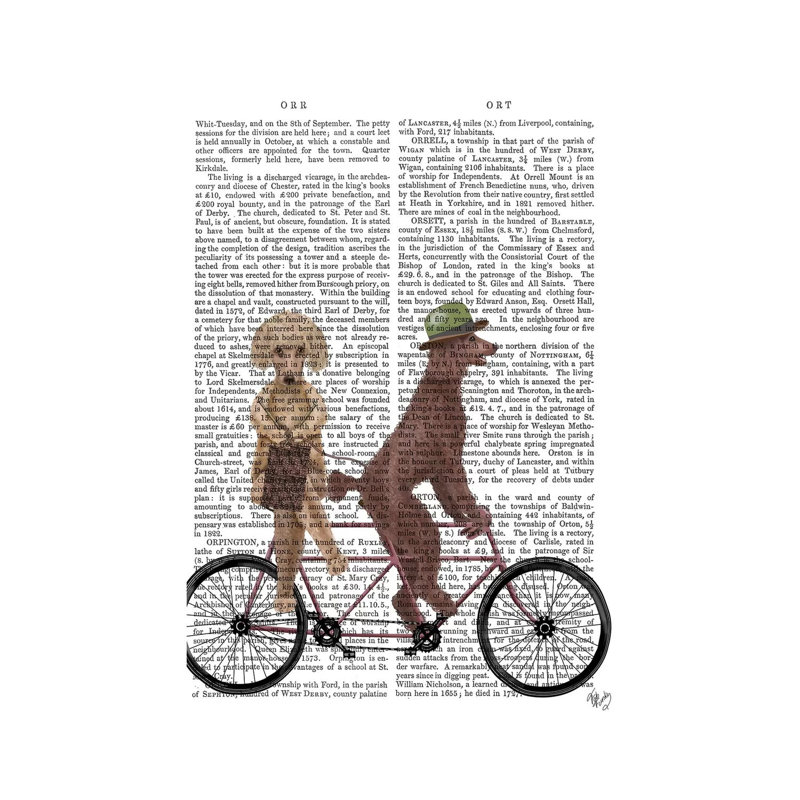 Poodle Tandem, Print BG by Fab Funky - Wrapped Canvas Gallery-Wrapped Canvas Giclée, 66.04 cm H x 45.72 cm W x 1.91 cm D
