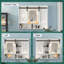 Armoire à pharmacie rustique avec lumières DEL et porte de grange coulissante, rangement mural