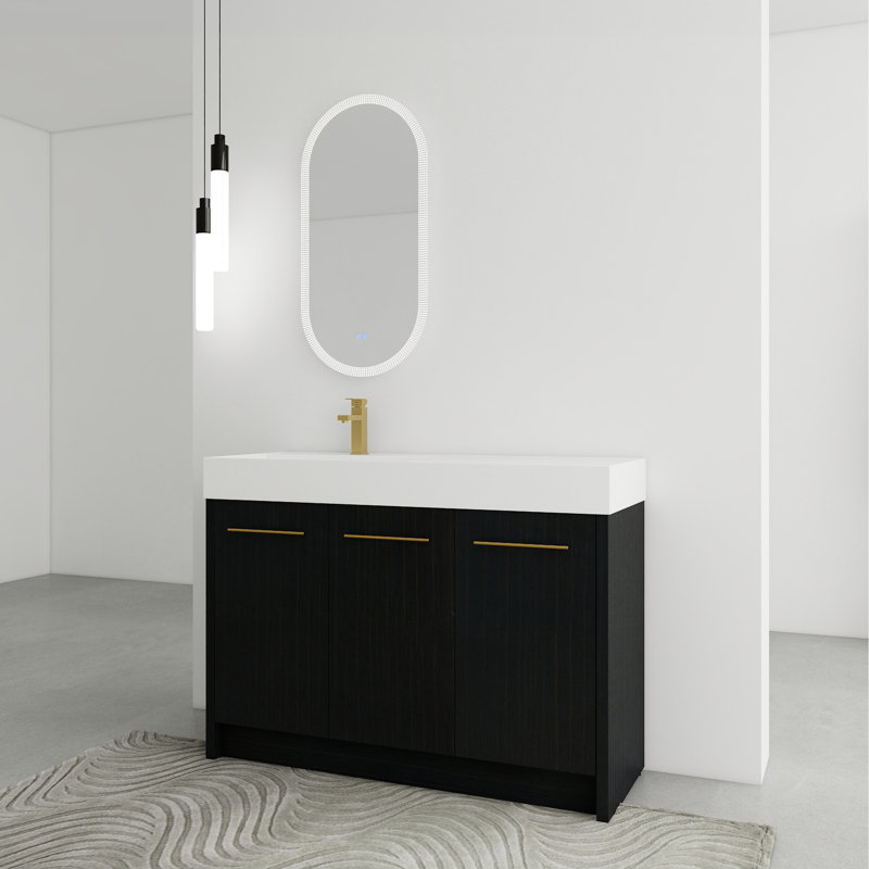 Meuble-lavabo moderne avec lavabo en résine et atome ratifié