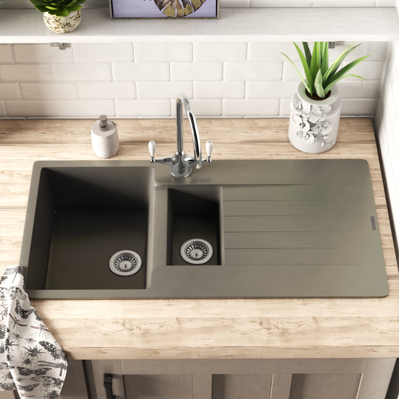 Harlem 1.5 Bowl Inset Kitchen Sink, Grey Silvery