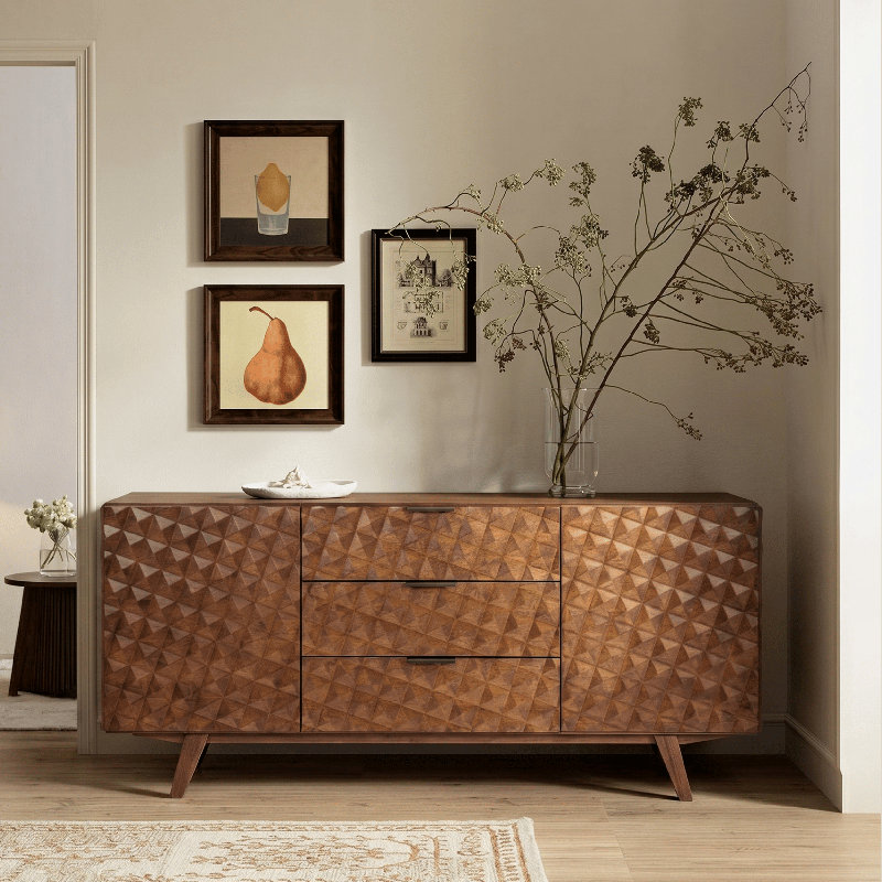  Buffet en bois massif Sapa, Dark Walnut
