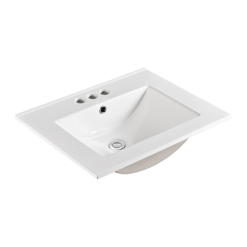 24-Inch White Ceramic Single Sink Vanity Top