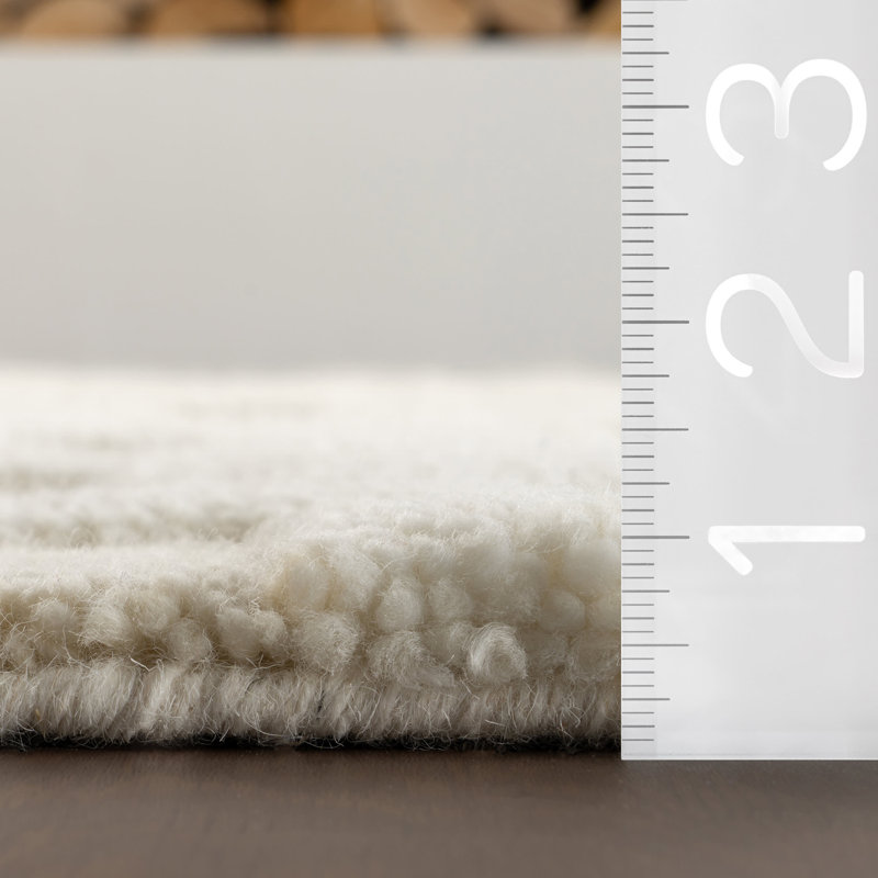 Alora Natural Hand Knotted Wool Rug, Rectangle 5' x 8'