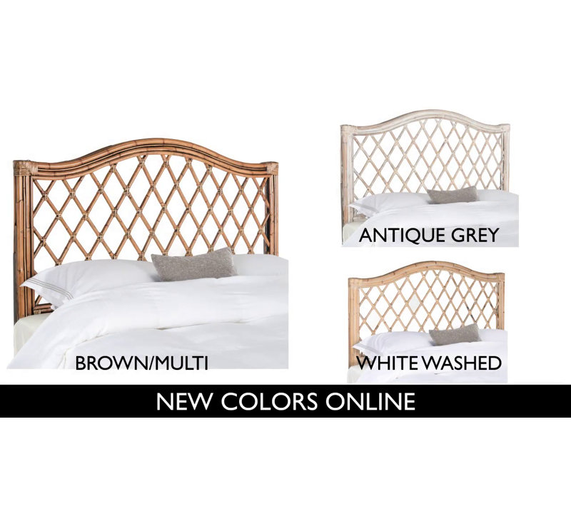 Queen Camelback Wicker and Rattan Headboard