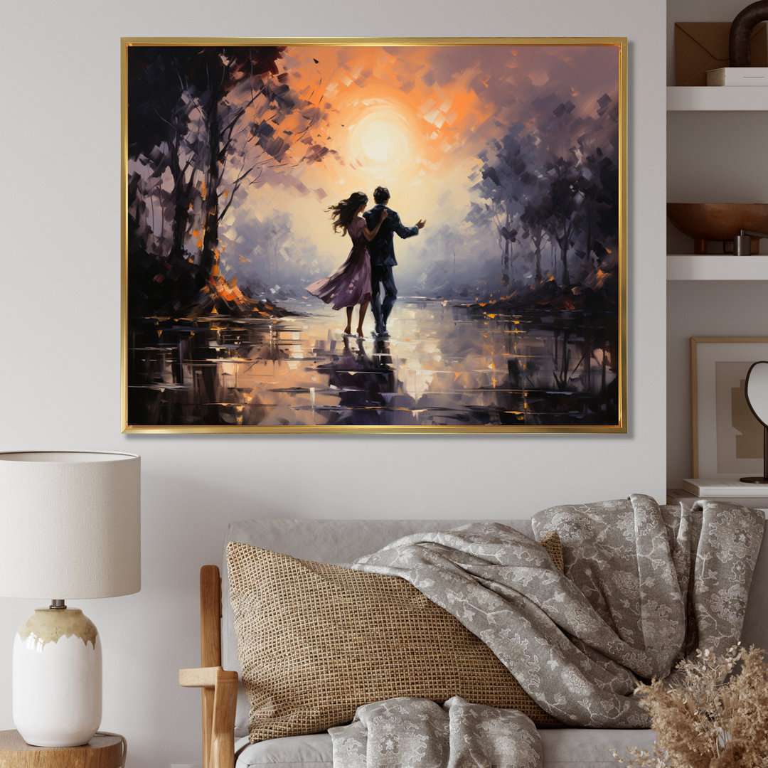 Romantic Couple Landscape Dancing In Park II - Romantic Landscape Wall Art Winston Porter 