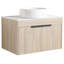 Armoire de salle de bain contemporaine 30 po avec lavabo en céramique - fixation murale, chêne blanc, porte à fermeture en douceur, rangement spacieux