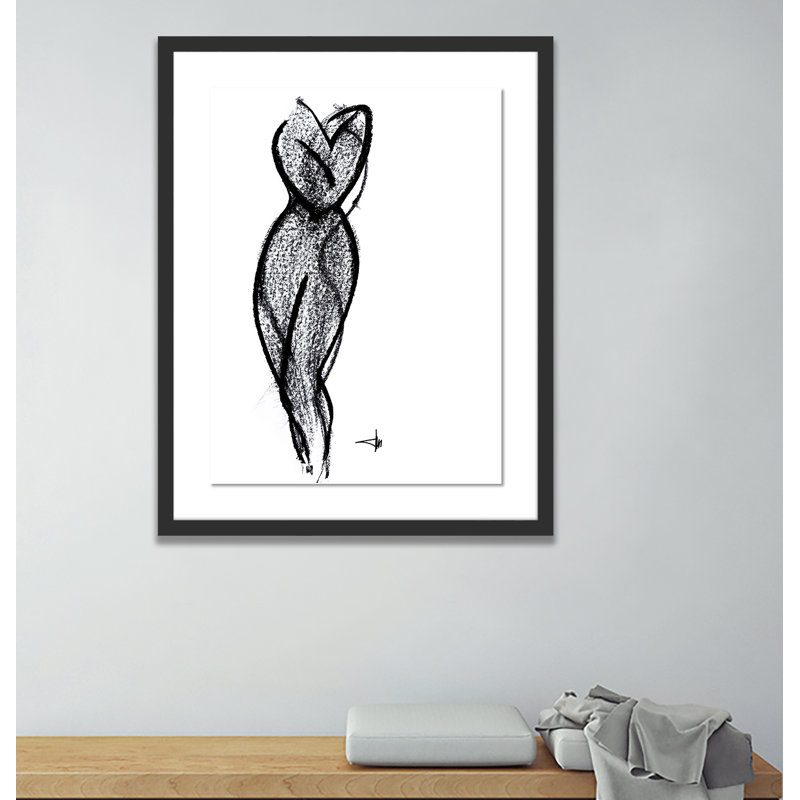 Nude 6 Print by Johan Gert Manschot, 24" H x 19" W x 1.5" D, Black