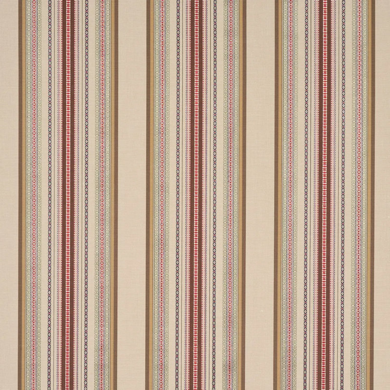 Tissu à rayures Wellington, Blanc / Beige