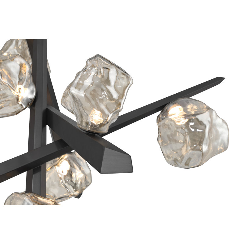 Thorah 10 - Light Dimmable LED Modern Linear Chandelier, Matte Graphite