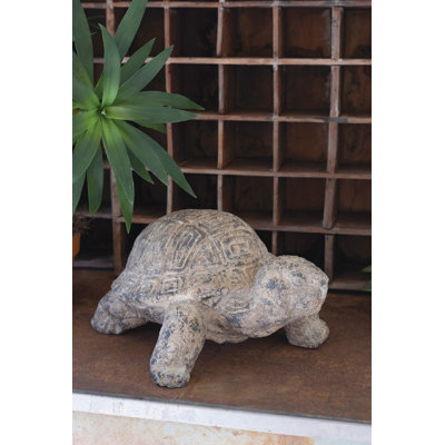  Faux Concrete Resin 9"H Turtle Figurine – Outdoor Garden Decor Accent – Yard Art
