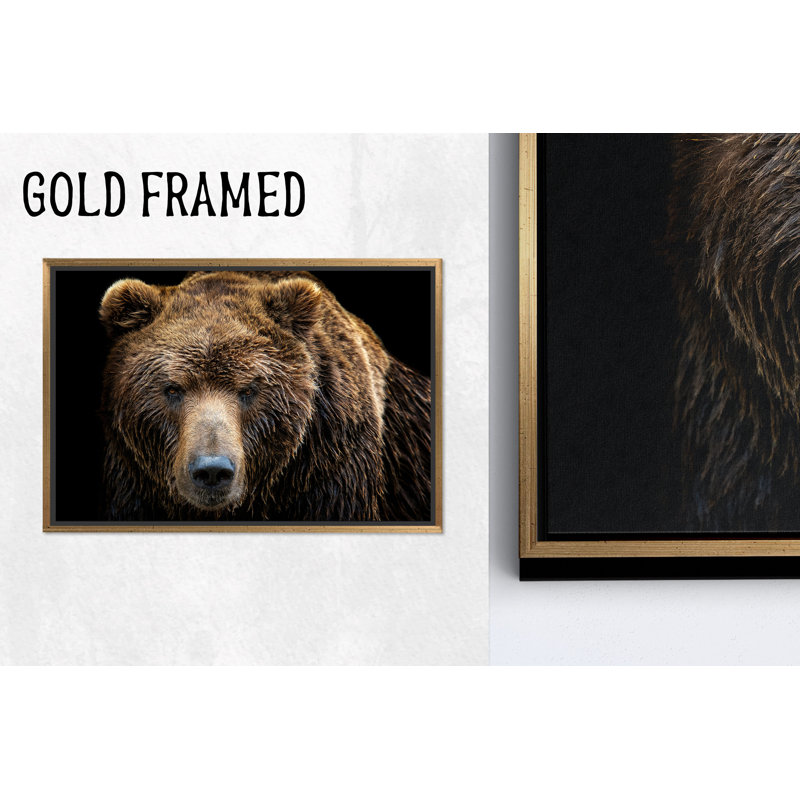 Ours en verre trempé, reproduction d'art sur toile brune, 1P, 39,4 po H x 63,1 po l