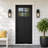 1-Light Matte Black Outdoor Wall Lantern with Clear Glass Shade-86473697