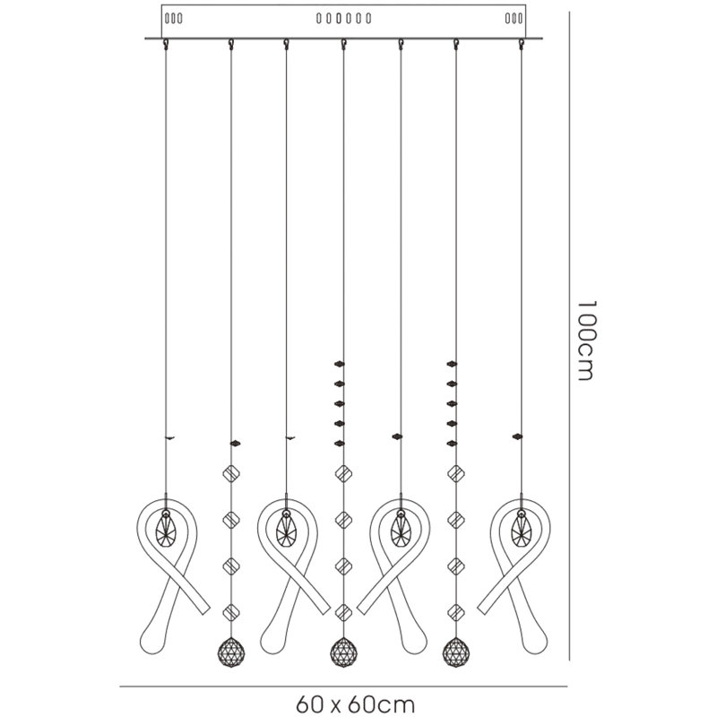 20 - Light Crystal Chandelier, White