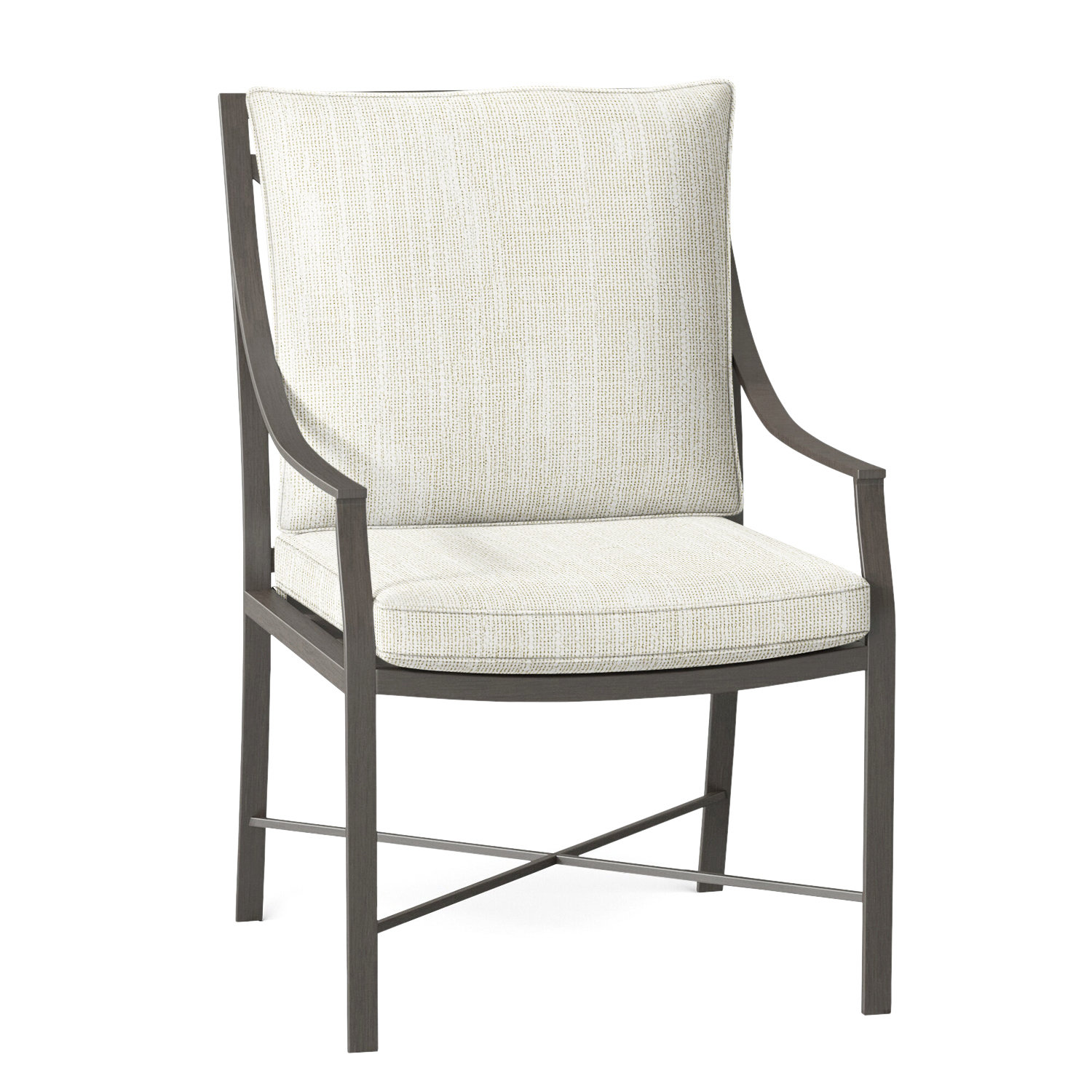 Monaco Patio Armchair, Welt, Rollo Cream InsideOut® Linen, Slate Gray