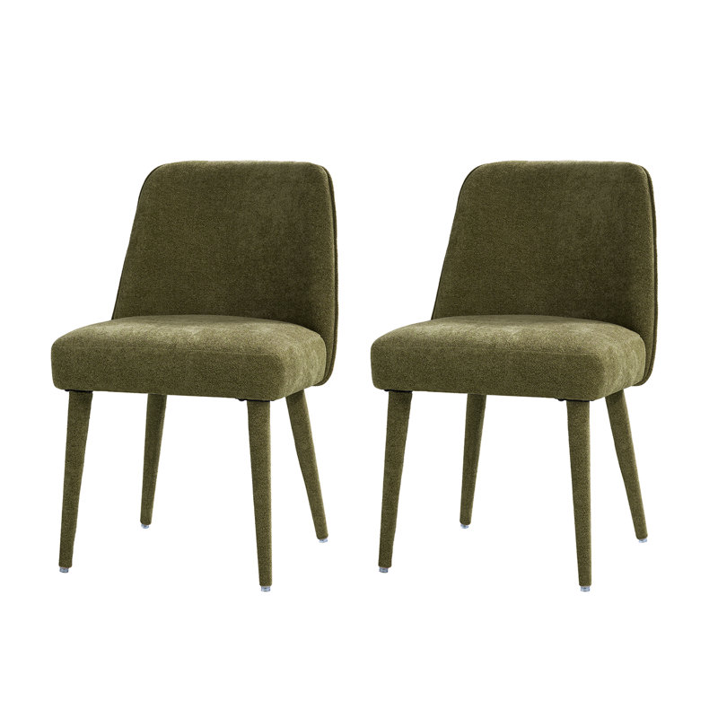 Verity Modern Upholstered Dining Chair with Ergonomic Design Set of 2, Moss