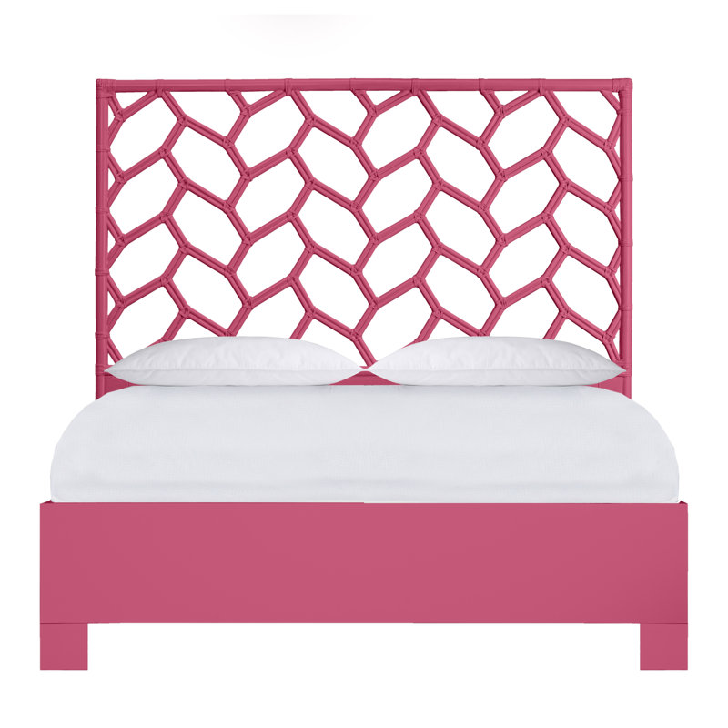 Silas Queen Standard Bed, Black, Queen, Hot Pink