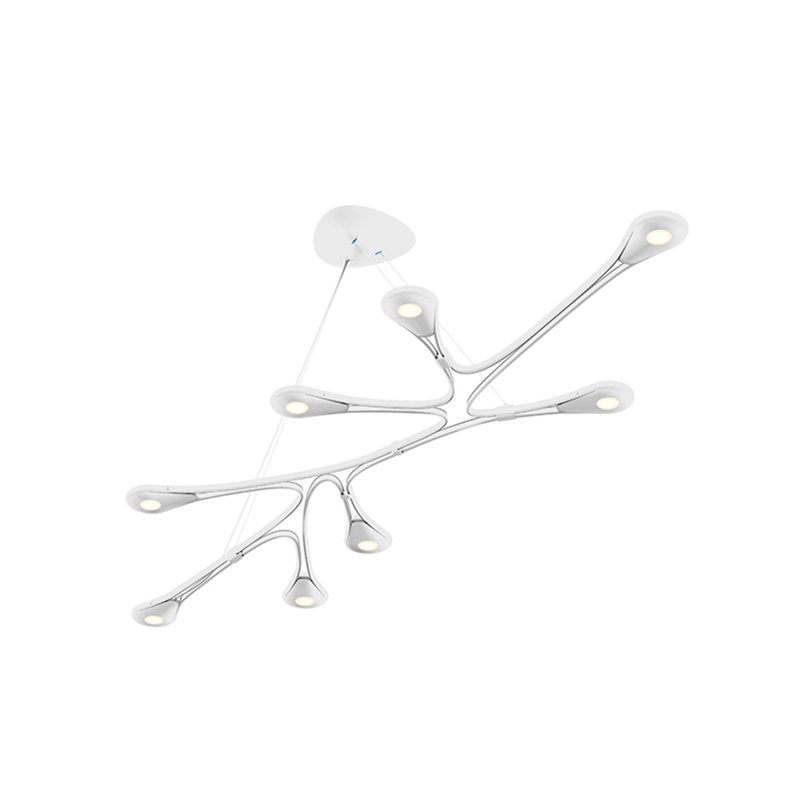 Satin Black Abstraction Linear LED Island Pendant, 54" Length