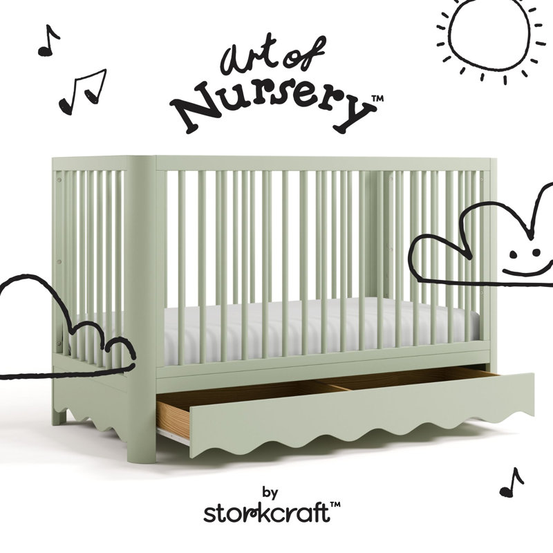 Storkcraft Casablanca Deluxe 5-In-1 Convertible Crib, Sage
