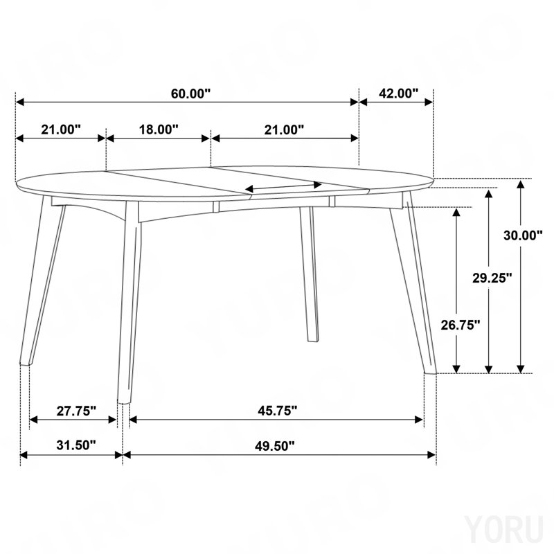 Table de salle à manger à rallonge en noyer foncé