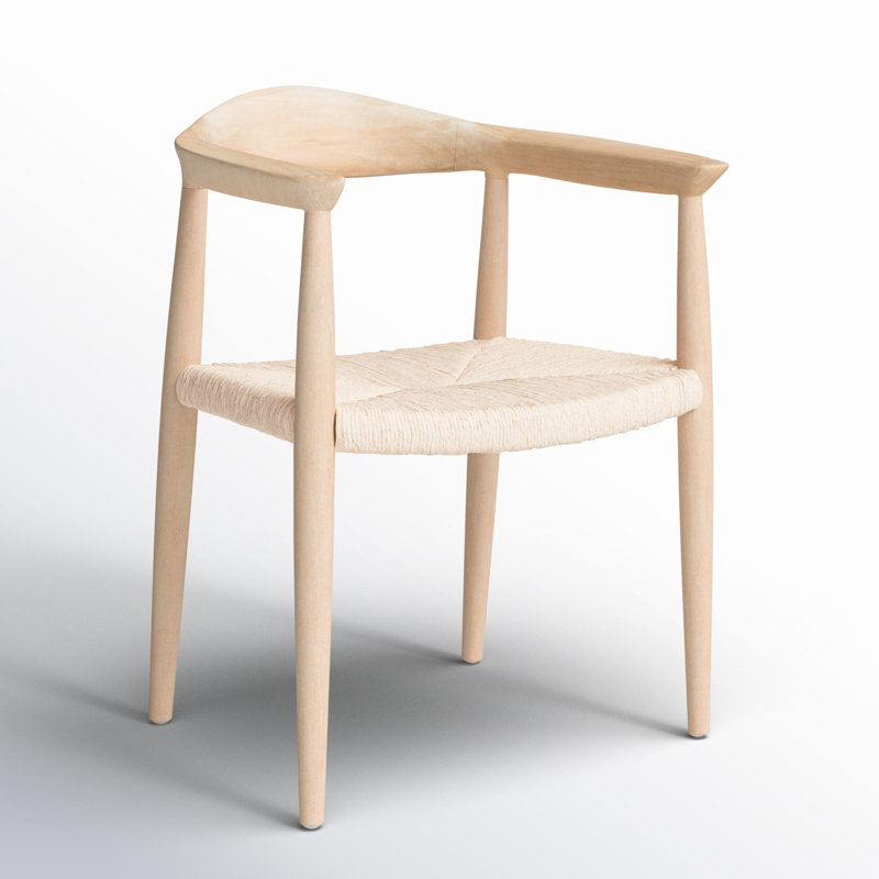 Arlo 17.32'' H Leather Upholstered Armchair, Unfinished Natural