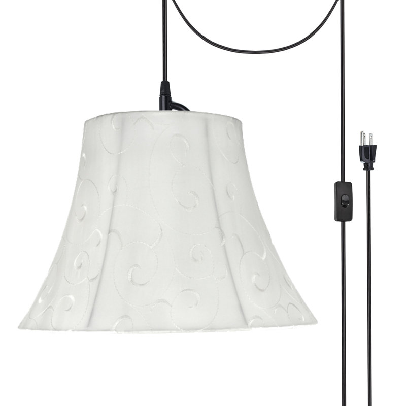 Luminaire suspendu 1 lumière à cône simple Celia, Beige