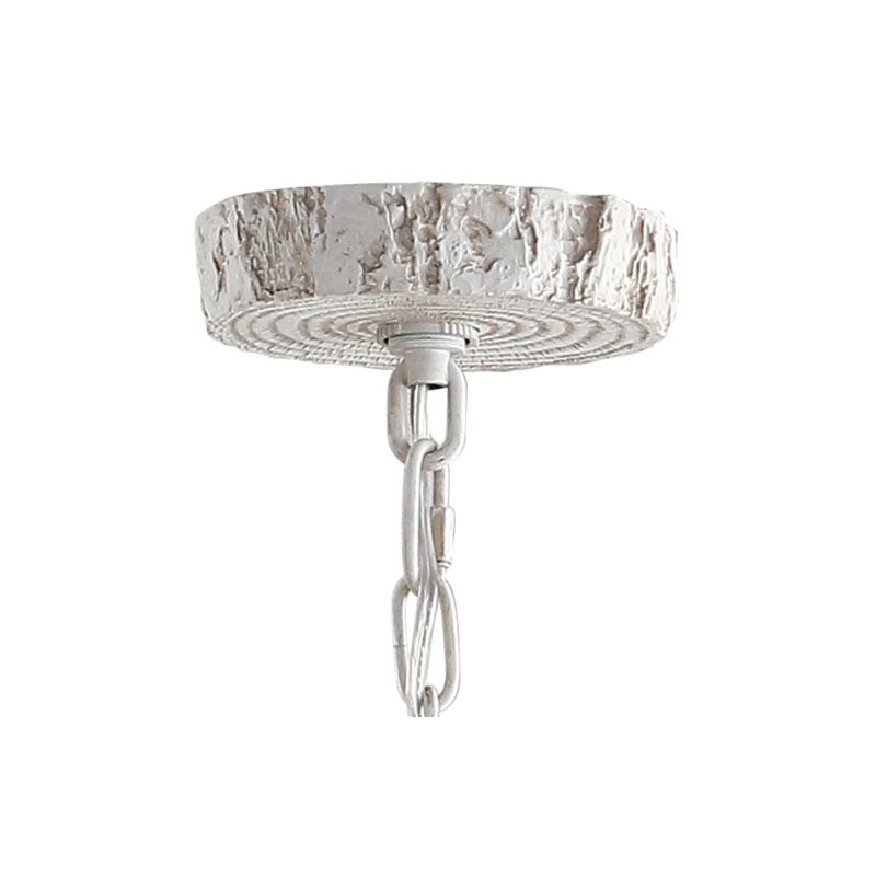Rohrbach Candle Style Wagon Wheel Chandelier, White, 17.5" H x 30" W x 30" D