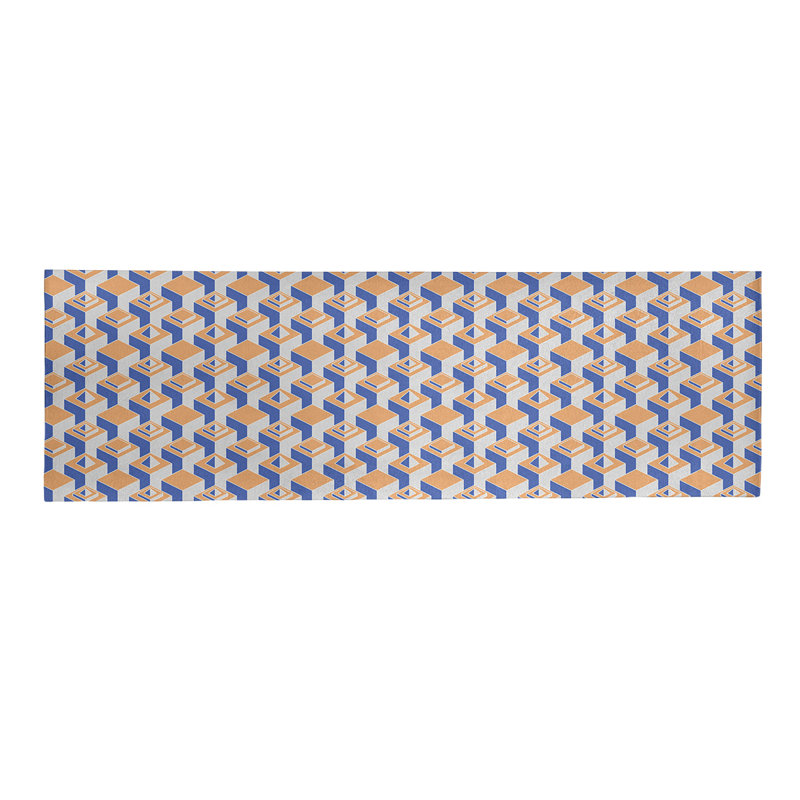 Tapis skyscrapers blue/orange area, Tapis de couloir 2 pi 5 po x 8 pi