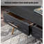 Table basse moderne en bois massif noir minimaliste-110825548