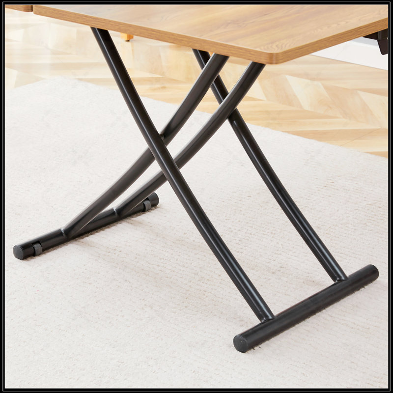 Table élévatrice multifonctionnelle moderne et minimaliste, Bois naturel