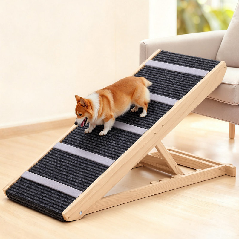 Rampe pour chien 16,93 "extra large pour lit de voiture, rampe pour animaux en bois portable pour chats