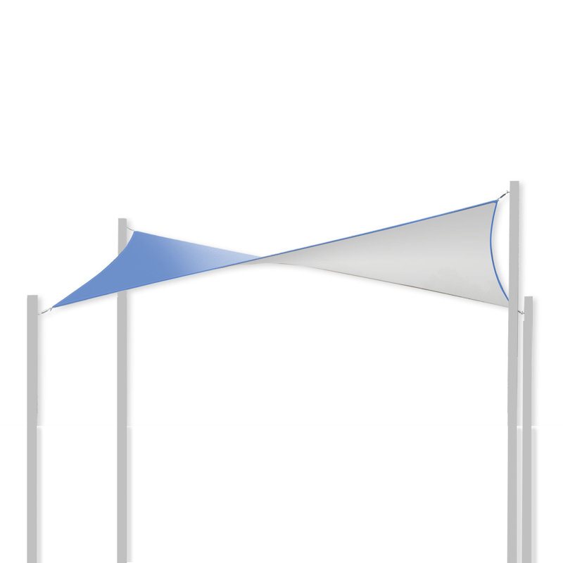 Santorini Blue and White DualShade Outdoor Sun Sail with Hardware Kit, 12' x 8'