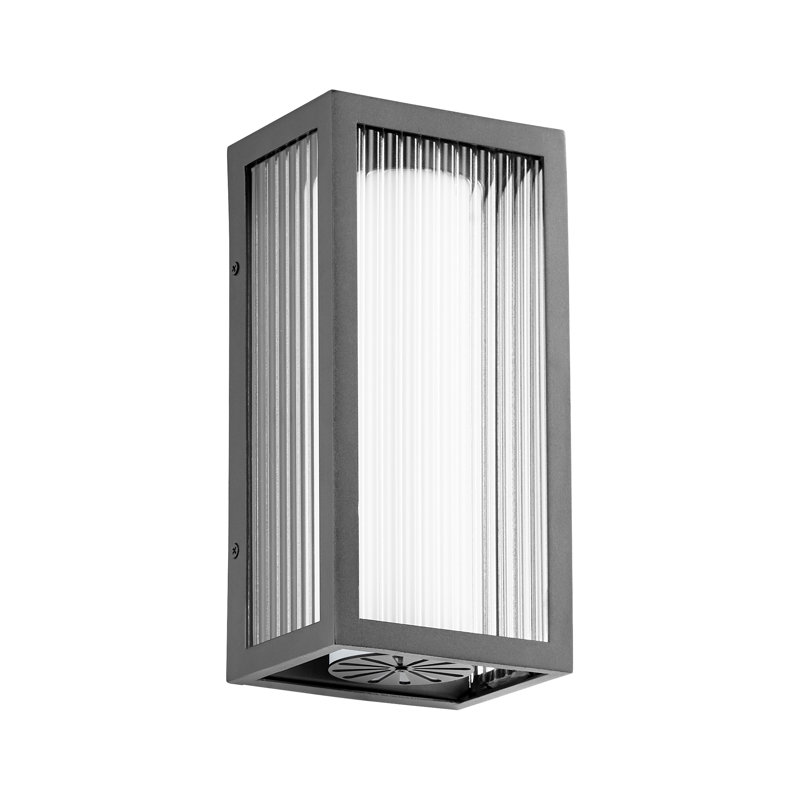 Mobrup Aluminum LED Wall Light, Noir, 12" H x 6" W x 5" D
