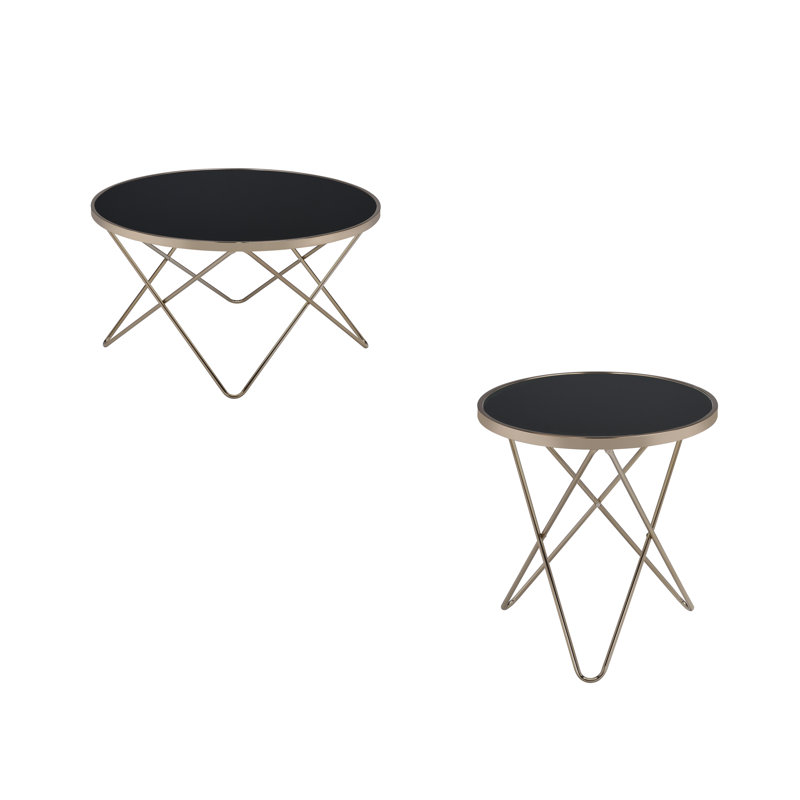 Ensemble de tables basses 2 pièces Giacob, Noir