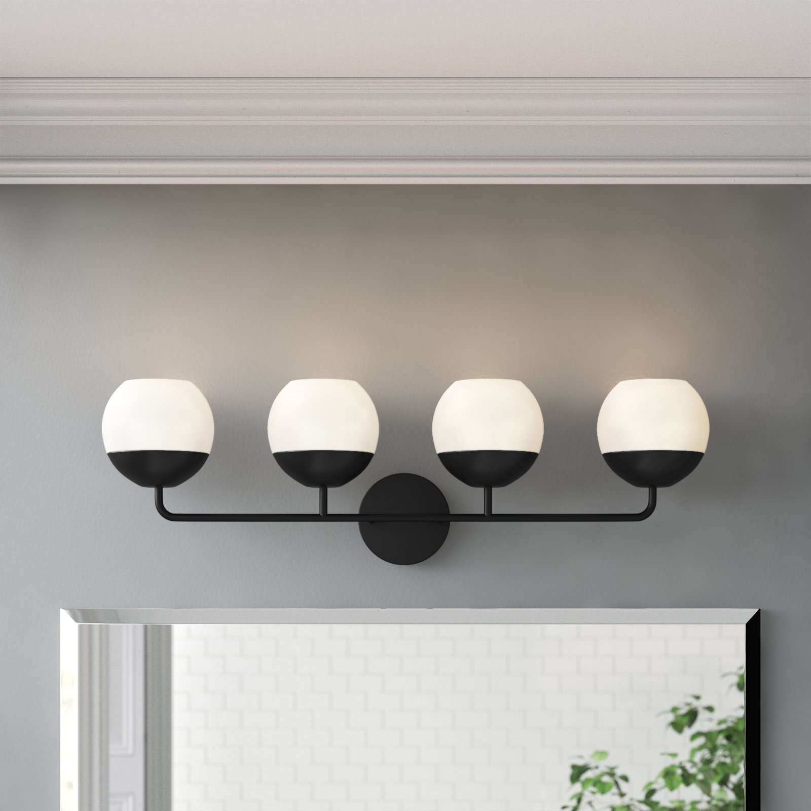 Avoca 4 Light Dimmable Vanity Light, Midnight Black