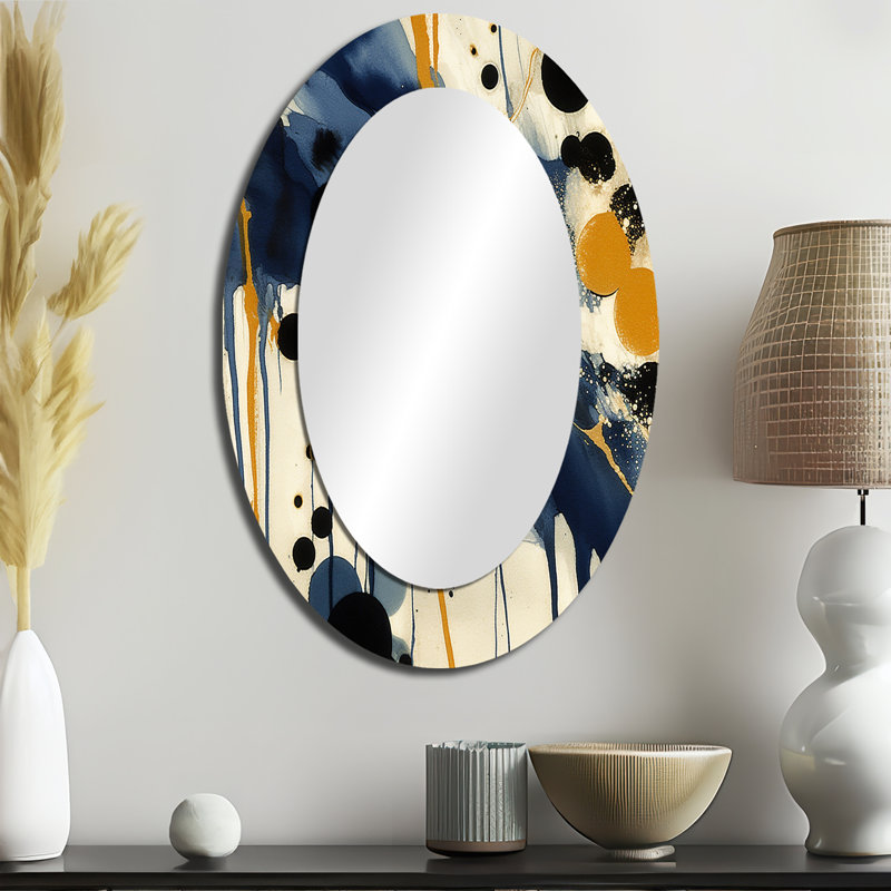 Kouerga - Miroir abstrait en métal, 36 po x 24 po