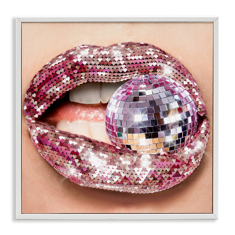 Boule disco mordante grise, estampe numérique par Ziwei Li, Giclée encadrée blanc bord de mer, H 17 po x l 17 po