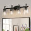 Luminaire de meuble-lavabo traditionnel avec abat-jour en verre transparent