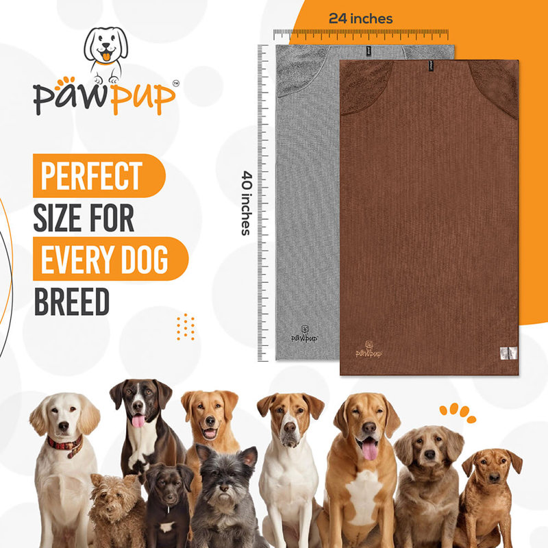 Outdoor Microfiber / Polyester Pet Blanket, 100 x 60 cm, Brown and Grey