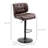Homcom Bar Height Bar Stools Set Of 2 With Adjustable Seat, Thick Padded Cushion And Metal Footrest For Home Bar