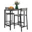 Ensemble 3 pièces de bar industriel gris, à hauteur de comptoir, pour 2 tables compactes et 2 chaises, table grise, petit déjeuner Saving
