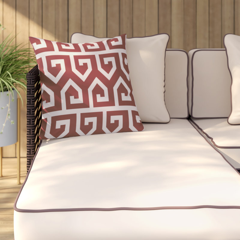  Outdoor Square Pillow Cover and Insert, Rust