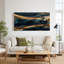 Art mural sur toile bleu foncé et agate dorée-115047863