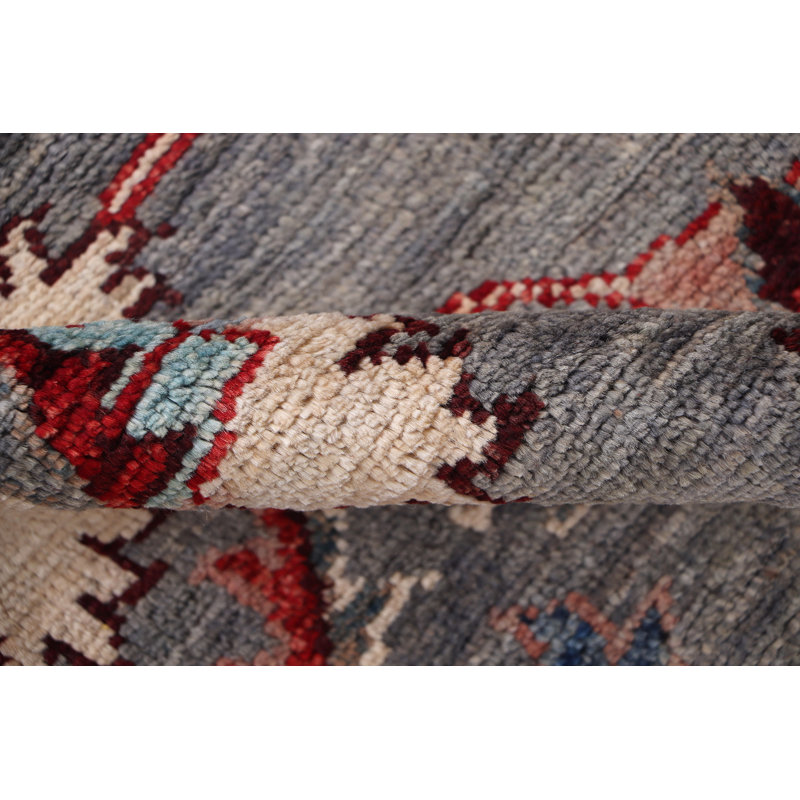 Tapis vert en laine de conception unique 8 po x 10 pi 3 po