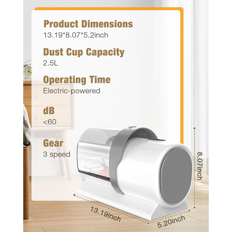 Aspirateur de toilettage à faible bruit 5-en-1 pour animaux de compagnie, trousse de toilettage pour chien 11000Pa avec bac à poussière 2,5L