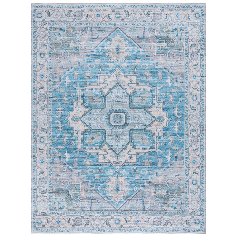 Pahulveer Performance Machine Washable Oriental Rug, Rectangle 8' x 10'