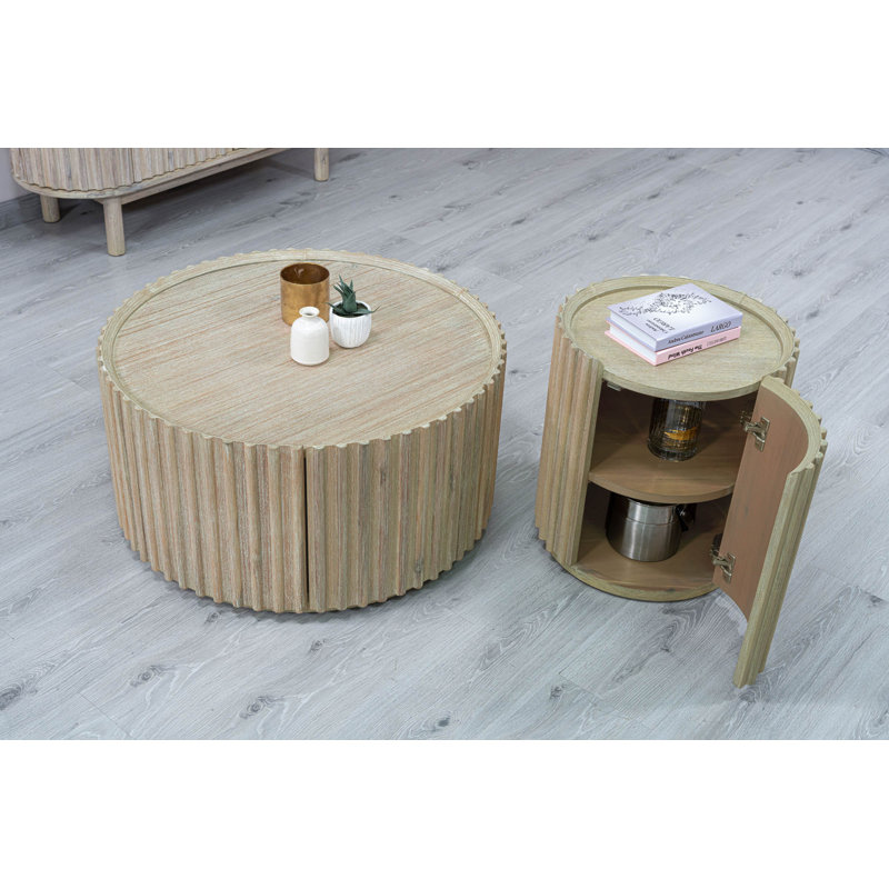 Castile Round Coffee Table With 1-Door