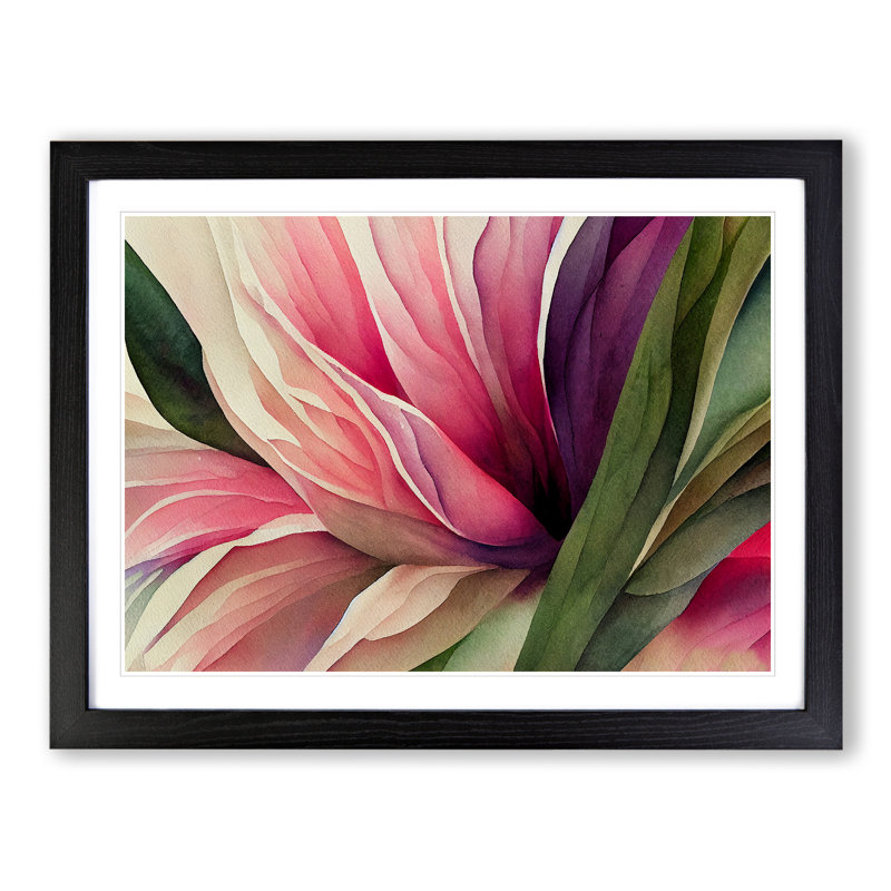 Captivating Flower - Framed Print, 25cm H x 34cm W x 2cm D, Black
