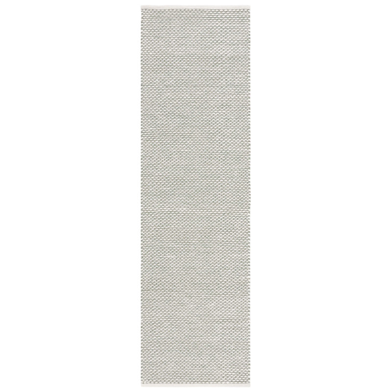 Vermont Flat Weave Wool/Cotton Rug in Green, Runner 2'3" x 8'