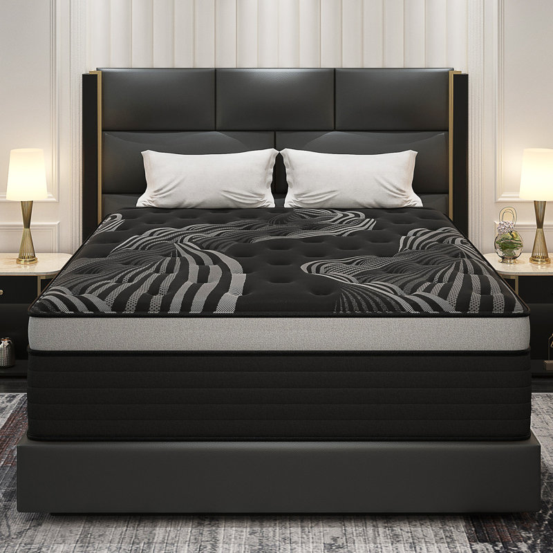 Matelas hybride mi-ferme 14 po avec mousse viscoélastique rafraîchissante, matelas dans une boîte, 14", Grand lit